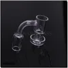 Smoking 14mm 18mm Quartz Banger Set Radiantglass 45 Saldatura completa a 90 gradi con contenitore in silicone Turp Slurper e chiodo in metallo per bong in vetro Dab Rig