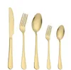 Flatware Sets Gold silver stainless steel food grade silverware cutlery set utensils include knife fork spoon teaspoon wholesale