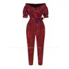 Ethnic Clothing Women African Bazin Riche Dashiki Boho Printed Jumpsuit Loose Wide Leg Pants Carnival Lady Sexy Romper Party Performance