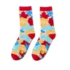 Chaussettes pour hommes automne hiver heureux vent britannique personnalité Couple étranger coton Harajuku Calcetines