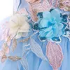 Robes de soirée en dentelle pour filles, vêtements d'été élégants avec des Appliques de fleurs, pour fête d'anniversaire et de mariage, pour enfants de 3 à 10 ans, 2023