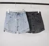 Mini abito da donna di design di lusso Pantaloncini di jeans sexy Gonna Gonne di design a due pezzi finte