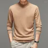 Pulls pour hommes 100 mode Cardigan hommes Pure laine peignée 2023 automne et hiver col Semi haut pull à fond tendance