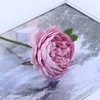 Single Stem Silk Rose Flowers Artificial Tea Poney Roses Fake Flower for Christmas Wedding Anniversary Valentine's Day Home Decoration