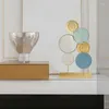 Figurines décoratives modernes en métal feuille de Lotus ornements salon porche miroir de bureau fer Art décoration de la maison décor Boho tenture murale