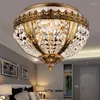 Deckenleuchten europäischer Kupferfarbe Hochwertiges Kristalllampe Wohnzimmer Esszimmer Schlafzimmer Lernstudien Korridor Licht Luxus