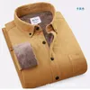 Camisas casuais masculinas Corduroy Algodão quente Pluxh masculino grossa camisa de inverno masculino vestido de velvet revestido de veludo ouswear windbreaker windbreaker