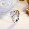 Bröllopsringar tre graces brud prom ring set för kvinnor glänsande vit kubik zirkonium elegant mode finger smycken tillbehör r189