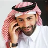 Etniska kläder muslimska halsduk män turban arabiska islamik turbans turkiska hatt arabé jacquard qamis homme saudi musulmane bön