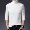 メンズセーター2023メンブランドハイネックニットプルオーバーボトムシャツ到着男性ファッションカジュアルスリムソリッドカラーストレッチウールセーター