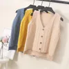 Women's Vests Woman Jacket Vest Sweater Women's Knitted Cardigan Short Spring And Autumn V-neck Sleeveless Small Chaleco Mujer