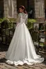 Bohemian A-Line Suknie ślubne z kurtką wysokie kołnierz długie rękawy koronkowe zastosowane boho vestidos de novia niestandardowe suknie ślubne plus size plażowe