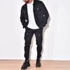 Survêtements pour hommes Streetwear Hommes Deux pièces Ensembles Automne Tendance Turn-Down Collier Vestes et poches Pantalons Cargo Costumes Hommes Mode Slim Fit