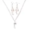 Collier boucles d'oreilles ensemble 2 pièces bijoux femmes Point Transparent Quartzs perles goutte