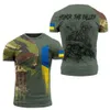 Camisetas masculinas Exército-veterano 3D Imprimir camisetas masculinas Soldado Ucrânia Casual Round Round Pescoço solto de manga curta Camouflage Comando Men roupas 6xl T230103