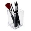 Storage Boxes 3-Compartment Acrylic Cosmetics Organizer Makeup Brushes Holder Box Stationery Pen Tube