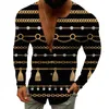 Męskie koszule barokowy luksusowy nadruk jesienny swetra mody męski Sweter Urban Sweter wszechstronna mała kurtka mała kurtka