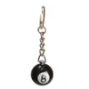 Keychains Lanyards Fashion Creative Billiard Pool chain Table Ball Ring Lucky Black No 8 Chain 25mm Resin Jewelry Gift 230103
