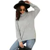 Kvinnors T-skjortor Autumn och Winter Long Sleeve Turtleneck Women 2023 Löst fit veckad kontrast Manschettkrage T-shirt Toppkvinna