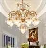 Chandeliers Copper Color D80cm H96cm Crystal Chandelier Hanging Bronze AC Lighting Fixture Lustre Suspension