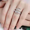 클러스터 반지 Moissanite Eternity Ring 0 7 CT D 컬러 VVS1 선명도 플래티넘 도금 925 스털링 실버 웨딩 밴드 약혼 214f