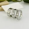 Designer Ring Fashion Gold Letter Band Rings Bague for Lady Women Party Wedding Lovers Gift Engagement Jewelry