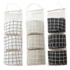 Storage Boxes Wall Mounted Hanging Bag Pouches Waterproof With 3 Pockets For Bedroom Cabinet