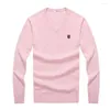 Men's Sweaters Autumn Winter Men V-neck Pullover Sweater Fashion Solid Color Cotton Bottoming Shirt Male Brand Knitting