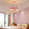 Pendant Lamps Children's Room Crown Crystal Chandelier Girl Boy Modern Minimalist Princess Lamp Bedroom