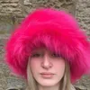 Bérets Doury femmes fourrure pêcheur chapeau couleur unie casquette d'hiver Chic seau pour Streetwear/Po accessoires Y2k vêtements accessoires