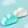 Table Clocks Cloud Alarm Clock Light Led Voice Control Wake Powered Up Digital Desktop Usb Despertador Electronic