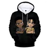 Erkek Hoodies Tay-K Sweatshirts Harajuku Sonbahar 3D Karikatür 2023 Glack Hoodie Blood Teenage Carewneck Moda Külotları Kaput