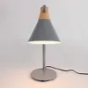 Nordic Simple Wood Table Lamps Modern Iron Art Desk Lamp LED 4 Colors for Home Study Bedroom Bedside Parlor Bookstore Hotel 1229