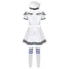 Kläder sätter barndräkter för marinen Sailor Uniform Halloween Cosplay Girls Party Choir School Dance Performance Dress with Stocking Hat