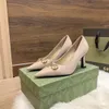 2023 Luxury High Heels Leather Sandal Suede Mid-heel 7cm Women Designer Sandals Summer Beach Sexy Wedding Shoes Size 35-42 With Box