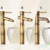 Bathroom Sink Faucets European Antique Faucet Brass Basin Tap Tall Bamboo Cold Water Kitchen Outdoor Garden Taps Grifo Lavabo