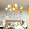 Lampes suspendues moderne chambre d'enfants couleur lustre moléculaire nordique salon anneau éclairage à la maison décoratif