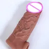 Extensions Reduce sensitivity Insertable 5.5" realistic man penis enlarger silicone cock sleeve extender reusable 81YK