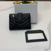 2021 Pl￥nb￶cker Fashion Designer Lady Black Classic Caviar Leather Quiltade pl￥nbok Small Coin Purse Women Clutch med Box SL Portefeui281h