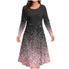 Casual Dresses Women's Dress Luxury Style Pullover O Neck Bomull Knä längd Kjol överdimensionerade harajuku enkelhetskläder 2023 fest