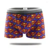 Underpants 4pcs/lote de desenho animado masculino de cor pura confortável respirável cuecas boxer shorts