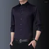 Men's Casual Shirts BROWON Fashion Men Long Sleeve For Turn-Down Collar Print Slim Fit Smart Work Clothing