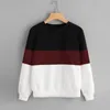 Women's Blouses Women's Long Sleeve Cut Sew Pullover Stripe Hoodie Print Sweatshirt Blouse Top Casual Warm Tops 2023 Sudadera