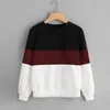 Kvinnors blusar Kvinnors långärmad klippa Sew Pullover Stripe Hoodie Print Sweatshirt Blus Top Casual Warm Tops 2023 Sudadera