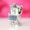 925 Sterling Silver Bobby Bot Dog Charm حبة تناسب أساور سحر المجوهرات الأوروبية Pandora