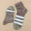 Skarpetki męskie 10 Pair/Lot Stripe Solid Cotton Funny Men Calletyns Winter Warm Sock Kaptaki obecne na kostkę