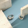 Hoop oorbellen Silvologie 925 Sterling zilver dikke ronde rond glanzende ins temperament topkwaliteit voor vrouwen luxe sieraden