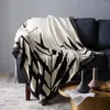 Chair Covers Nordic Style Blanket Cotton Sofa Towel Simple Cover Leaf Jacquard Knitted For Bed Multi-function