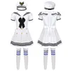Kleding Sets Kinderkostuums voor Navy Sailor Uniform Halloween Cosplay Girls Party Choir School Dance Performance Dress met kous hoed