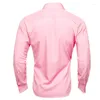 Męskie koszulki Peach Pink Men Lapel Long Sleeve Znakomity projekt wolny czas Fit Groom Wedding Business Party Barry.wang